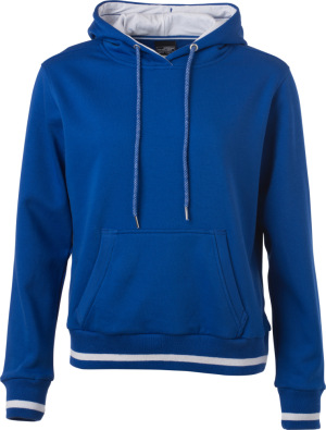 James & Nicholson - Ladies' Club Hooded Sweat (royal/white)