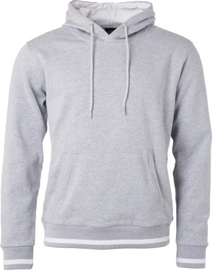 James & Nicholson - Herren Club Kapuzen Sweater (grey heather/white)