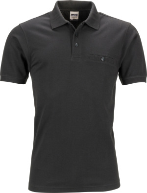 James & Nicholson - Herren Workwear Polo mit Brusttasche (black)