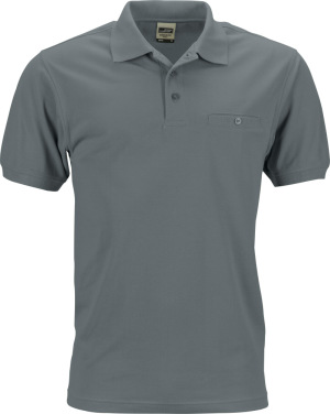 James & Nicholson - Men´s Workwear Polo Pocket (dark grey)