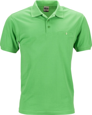 James & Nicholson - Herren Workwear Polo mit Brusttasche (lime green)