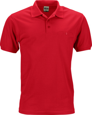 James & Nicholson - Herren Workwear Polo mit Brusttasche (red)