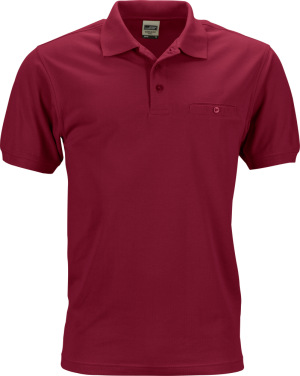 James & Nicholson - Men´s Workwear Polo Pocket (wine)