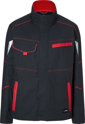 James & Nicholson - Workwear Jacke (carbon/red)