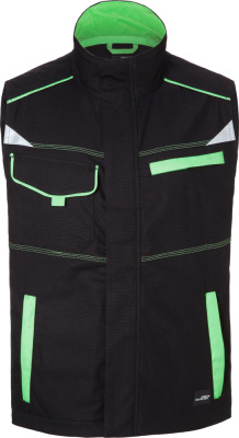 James & Nicholson - Workwear Gilet (black/lime green)
