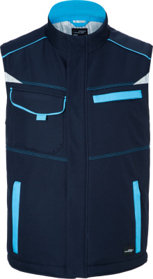 James & Nicholson - Workwear Winter Softshell Gilet (navy/turquoise)