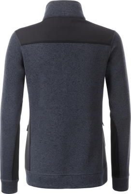Ladies\' knitted Workwear Fleece Jacket (carbon melange/black) for  embroidery - James & Nicholson - Jackets & Vests - StickX Textilveredelung