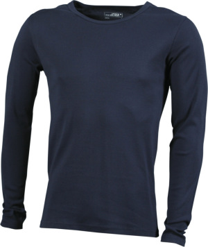James & Nicholson - Men's Rib T-Shirt longsleeves (navy)