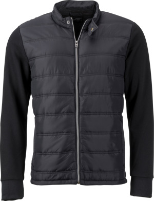 James & Nicholson - Men's Hybrid Sweat Jacket (black)