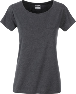 James & Nicholson - Ladies' Basic T-Shirt Organic (black heather)