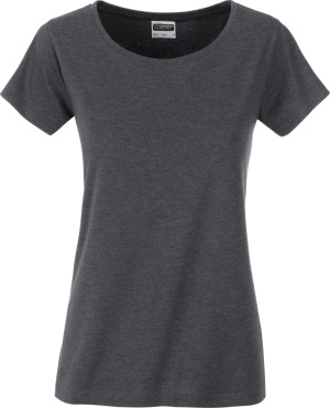 James & Nicholson - Damen Bio T-Shirt (black heather)