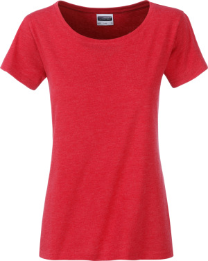 James & Nicholson - Damen Bio T-Shirt (carmine red melange)