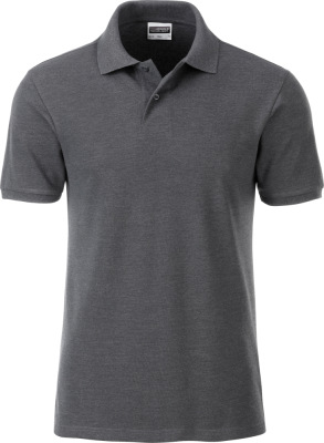 James & Nicholson - Herren Bio Polo (black heather)