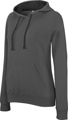 Kariban - Ladies' 2-tone Hooded Sweat (dark grey/black)