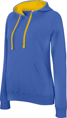 Kariban - Ladies' 2-tone Hooded Sweat (light royal blue/yellow)