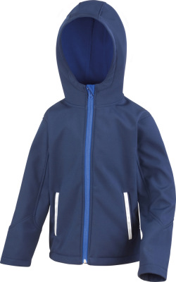 Result - Kinder 3-Lagen Kapuzen Softshell Jacke (navy/royal)