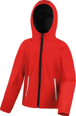 Result - Kids' 3-Layer Hooded Softshell Jacket (red/black)