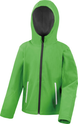 Result - Kids' 3-Layer Hooded Softshell Jacket (vivid green/black)