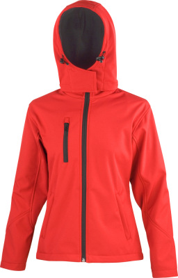 Result - Ladies' 3-Layer Softshell Hooded Jacket (red/black)