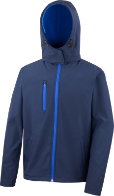 Result - Herren 3-Lagen Softshell Kapuzen Jacke (navy/royal)