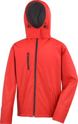 Result - Men's Softshell 3-Layer Hooded Jacket (red/black)