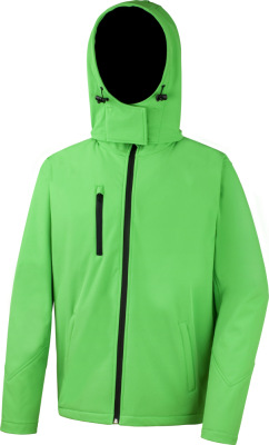 Result - Men's Softshell 3-Layer Hooded Jacket (vivid green/black)