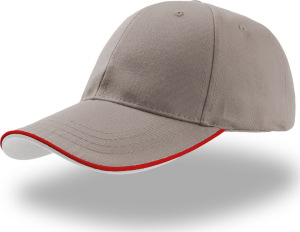 Atlantis - 6 Panel Baseball Cap Zoom Piping Sandwich (grey/red)