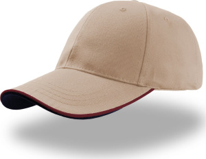 Atlantis - 6 Panel Baseball Cap Zoom Piping Sandwich (khaki/burgundy)