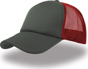 Atlantis - 5 Panel Mesh Cap Rapper (grey/red)