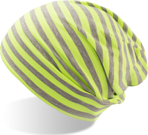 Atlantis - Long Beanie gestreift Hashtag (grey/yellow)