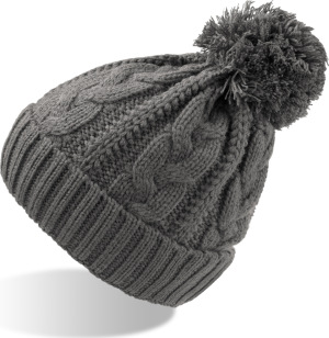 Atlantis - Raw Knitted Beanie with Pompon Vogue (grey)