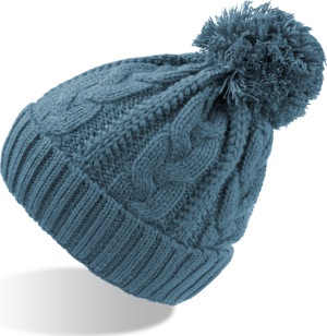 Atlantis - Raw Knitted Beanie with Pompon Vogue (turquoise)