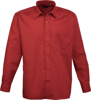 Premier - Poplin Shirt longsleeve (burgundy)