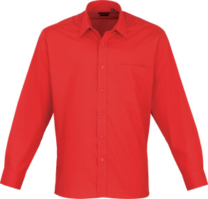 Premier - Poplin Shirt longsleeve (strawberry red)