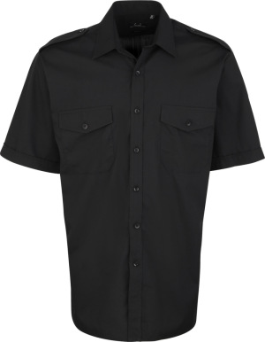 Premier - Piloten Hemd kurzarm (black)