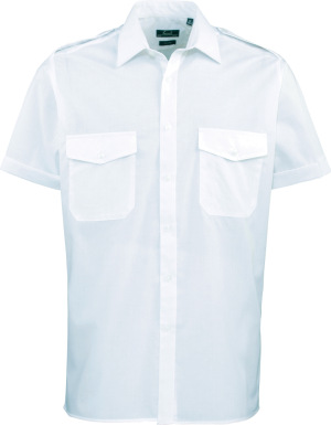 Premier - Piloten Hemd kurzarm (light blue)