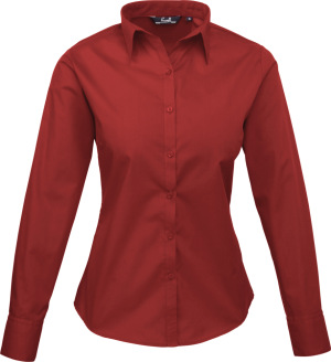 Premier - Poplin Blouse longsleeve (burgundy)