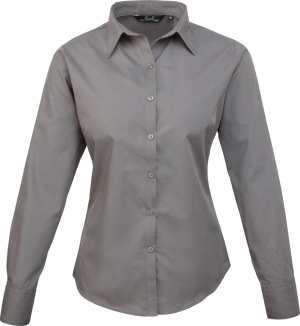 Premier - Poplin Blouse longsleeve (dark grey)