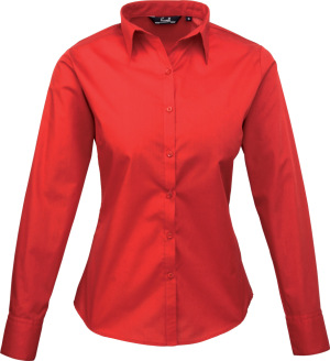 Premier - Poplin Blouse longsleeve (red)