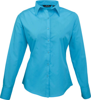 Premier - Popeline Bluse langarm (turquoise)