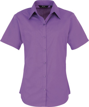 Premier - Popeline Bluse kurzarm (rich violet)