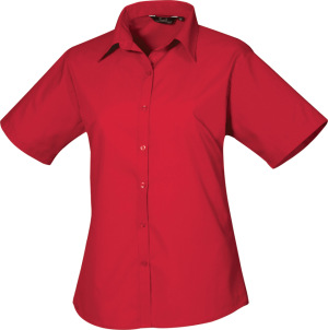 Premier - Poplin Blouse shortsleeve (strawberry red)