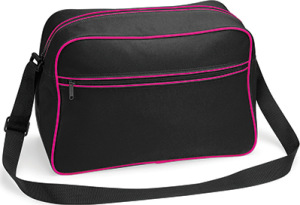BagBase - Retro Shoulder Bag (Black/Fuchsia)