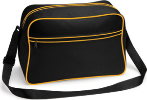 BagBase - Retro Shoulder Bag (Black/Gold)