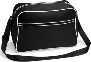 BagBase - Retro Shoulder Bag (Black/White)