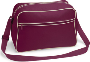 BagBase - Retro Shoulder Bag (Burgundy/Sand)