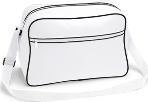 BagBase - Retro Shoulder Bag (White/Black)