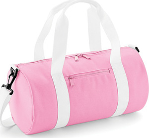 BagBase - Mini Barrel Bag (Classic Pink/White)