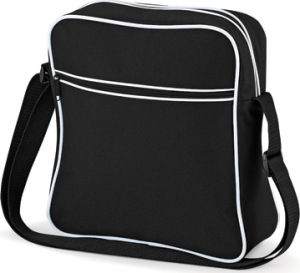 BagBase - Retro Flight Bag (Black/White)