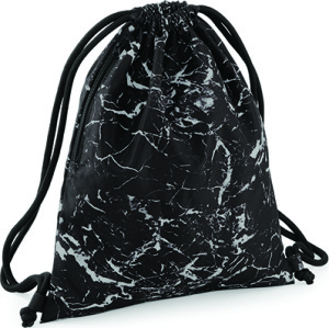 BagBase - Graphic Drawstring Backpack (Black Mineral)
